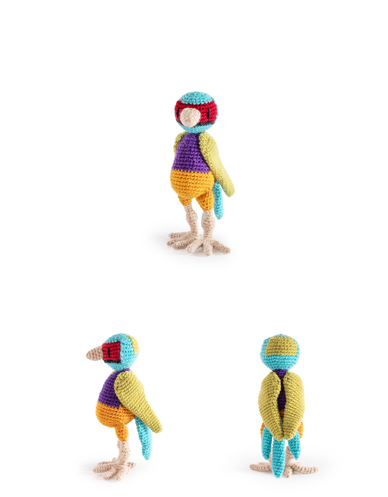 toft ed's animal Ezra the Gouldian Finch amigurumi crochet